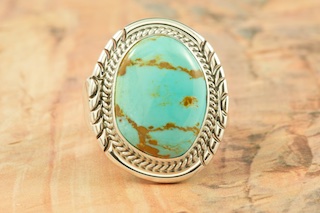 Genuine Manassa Turquoise Sterling Silver Ring